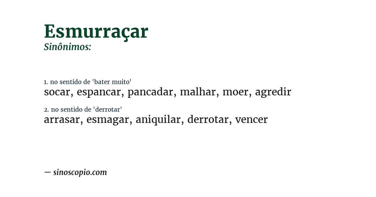 Sinônimo de esmurraçar