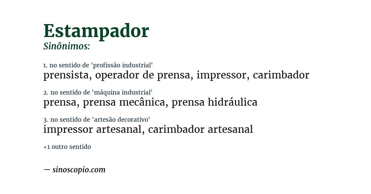 Sinônimo de estampador
