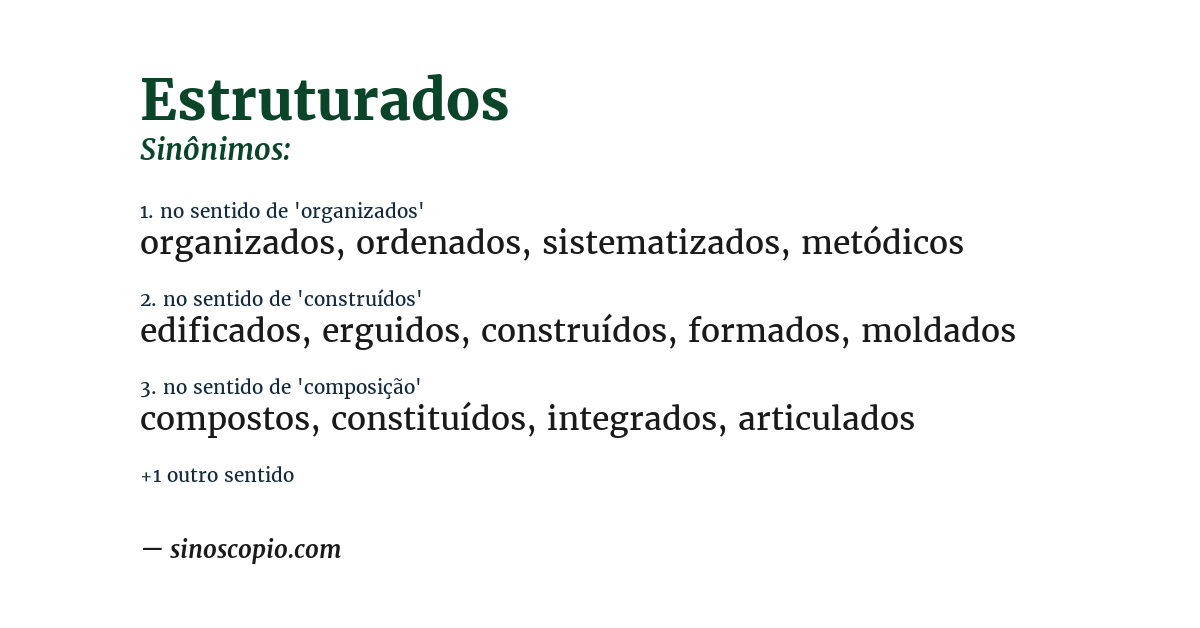 Sinônimo de estruturados