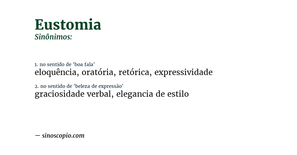 Sinônimo de eustomia