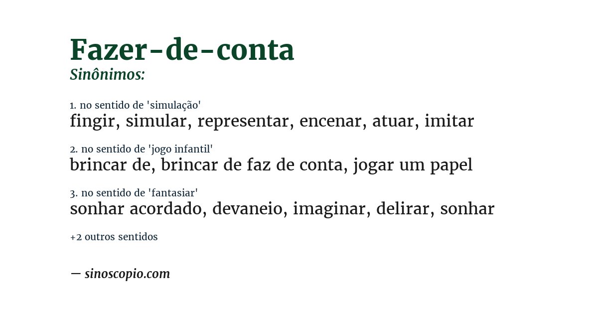 Sinônimo de fazer-de-conta