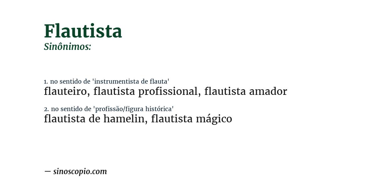 Sinônimo de flautista