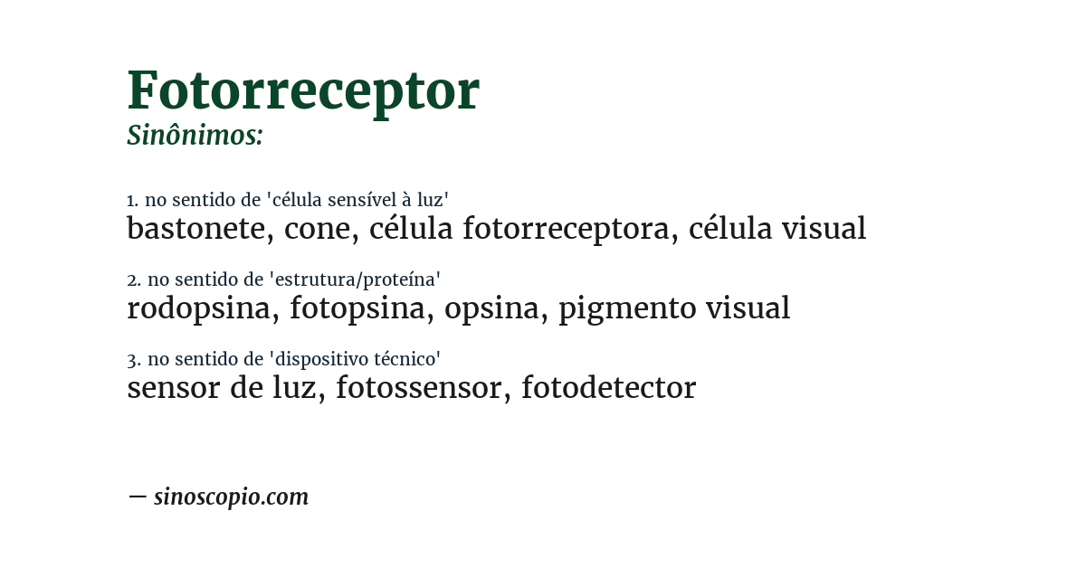 Sinônimo de fotorreceptor