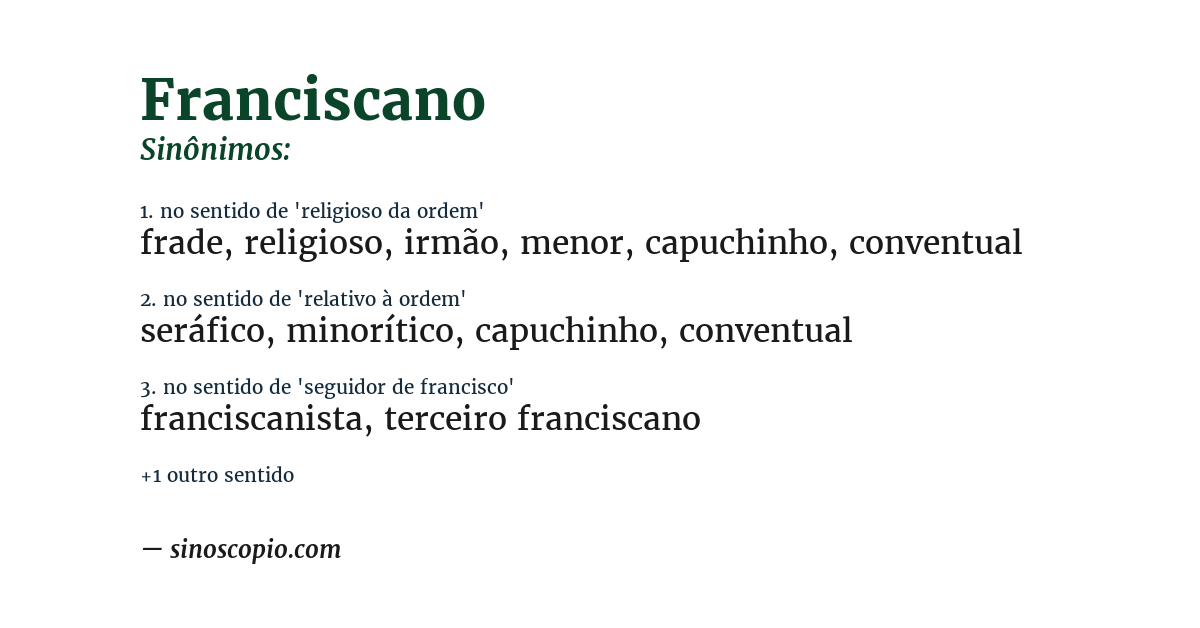 Sinônimo de franciscano