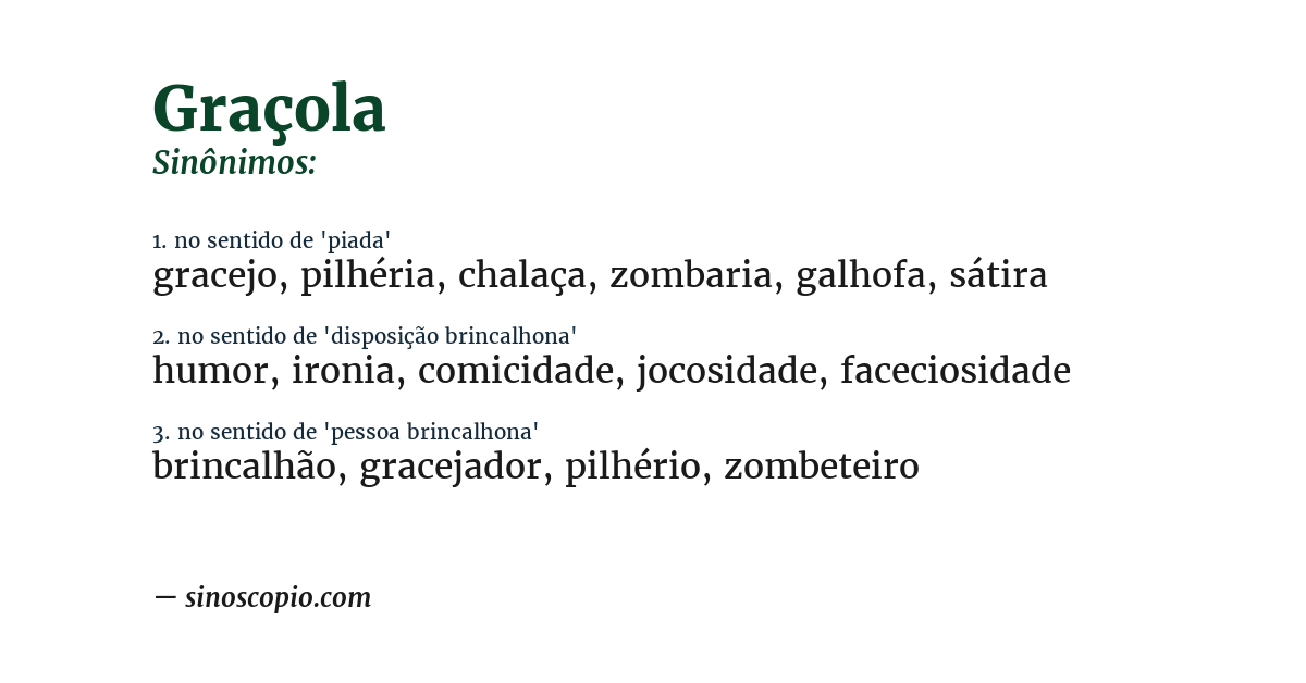 Sinônimo de graçola