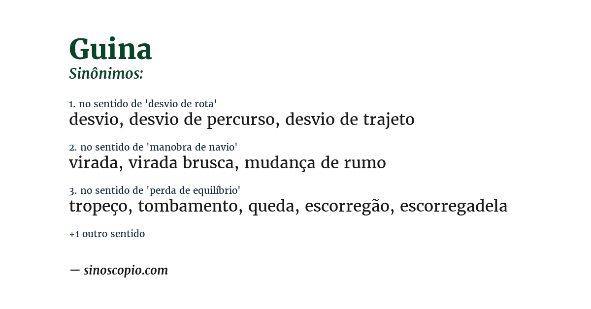 Sinônimo de guina