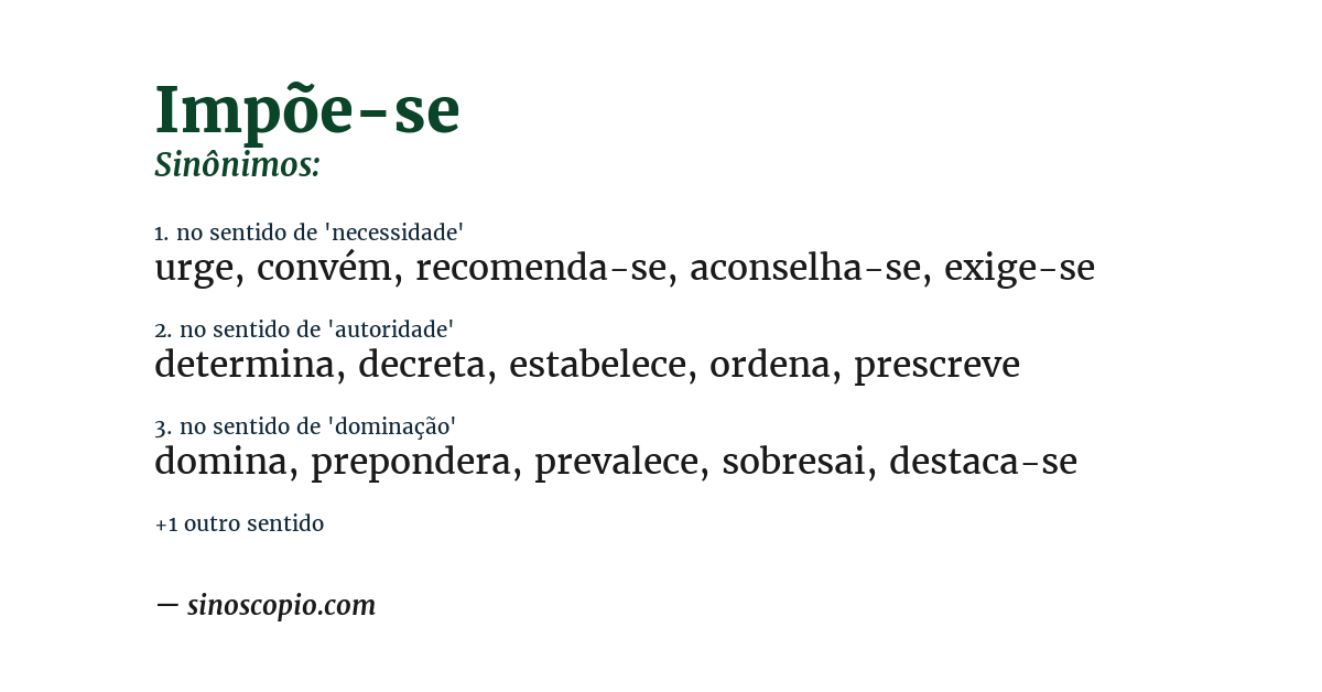 Sinônimo de impõe-se