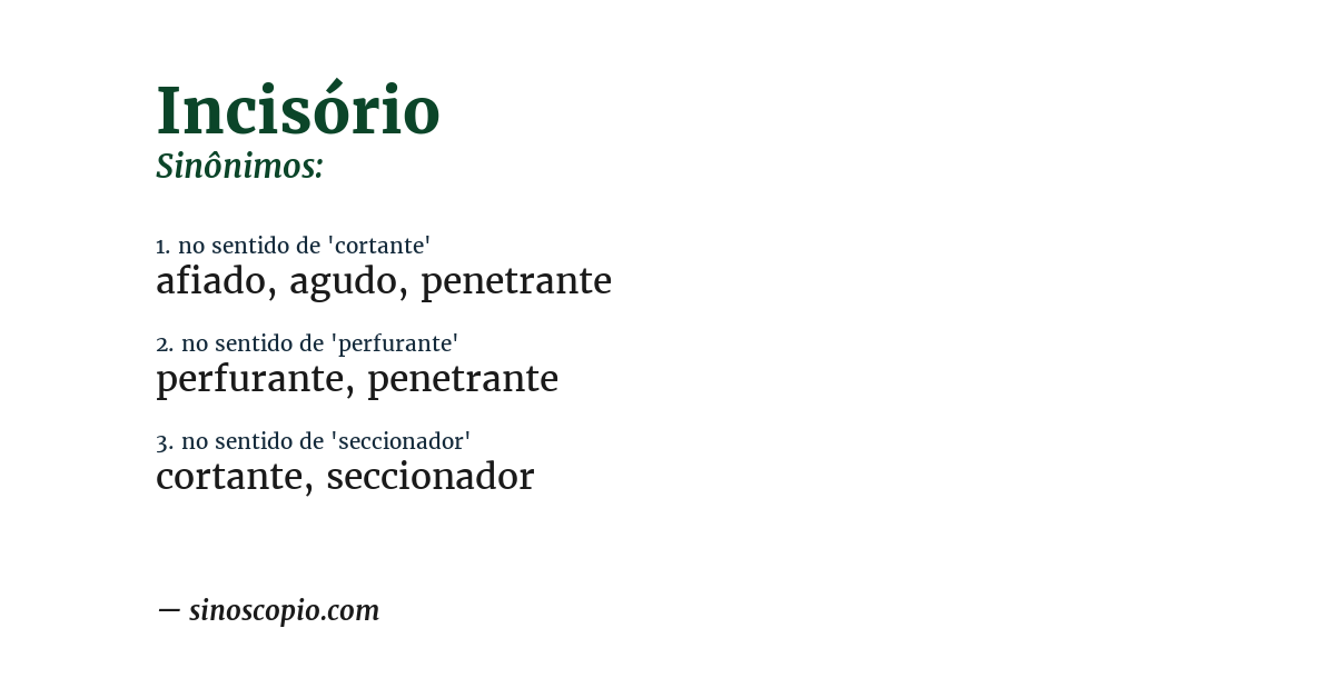 Sinônimo de incisório