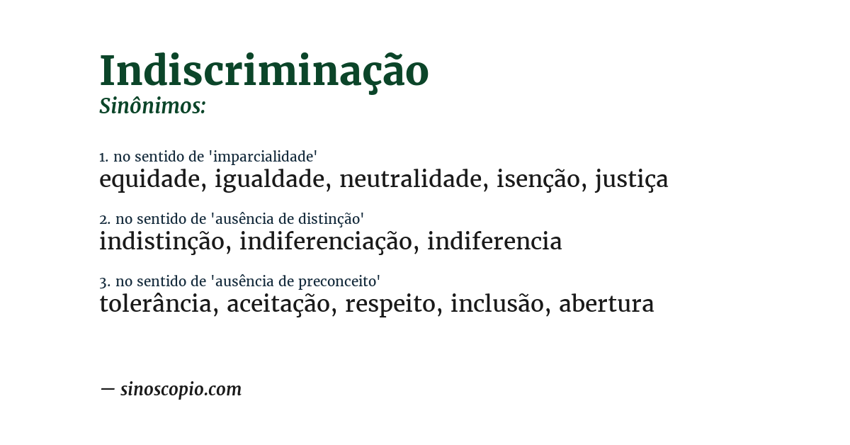 Sinônimo de indiscriminação
