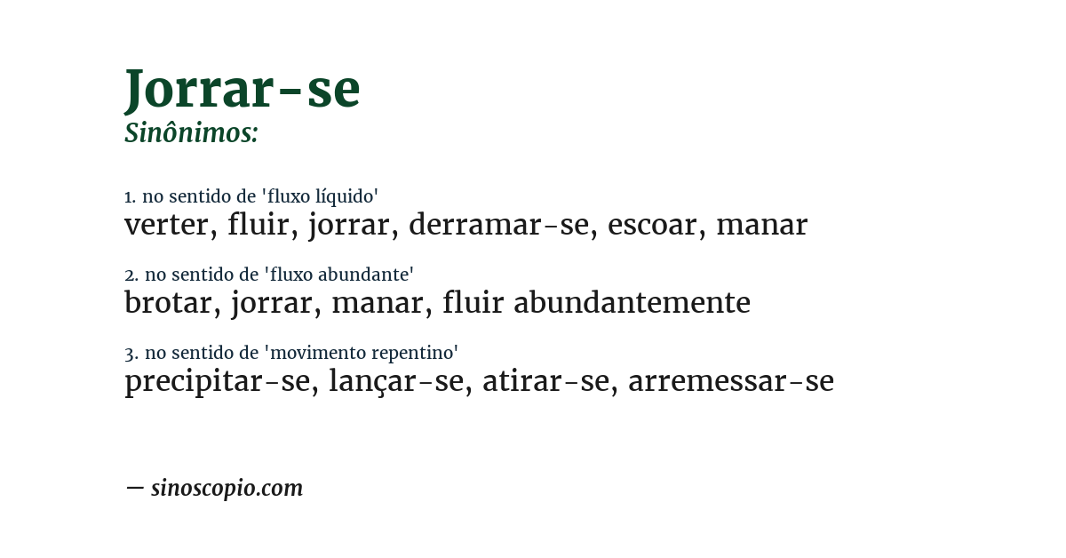 Sinônimo de jorrar-se