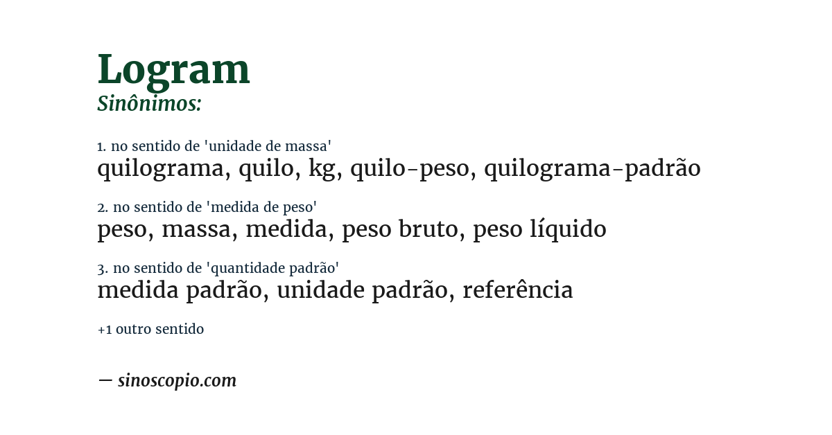 Sinônimo de logram