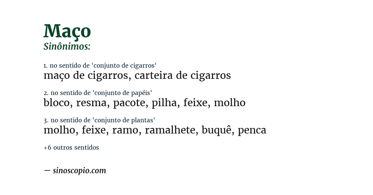 Sinônimo de maço
