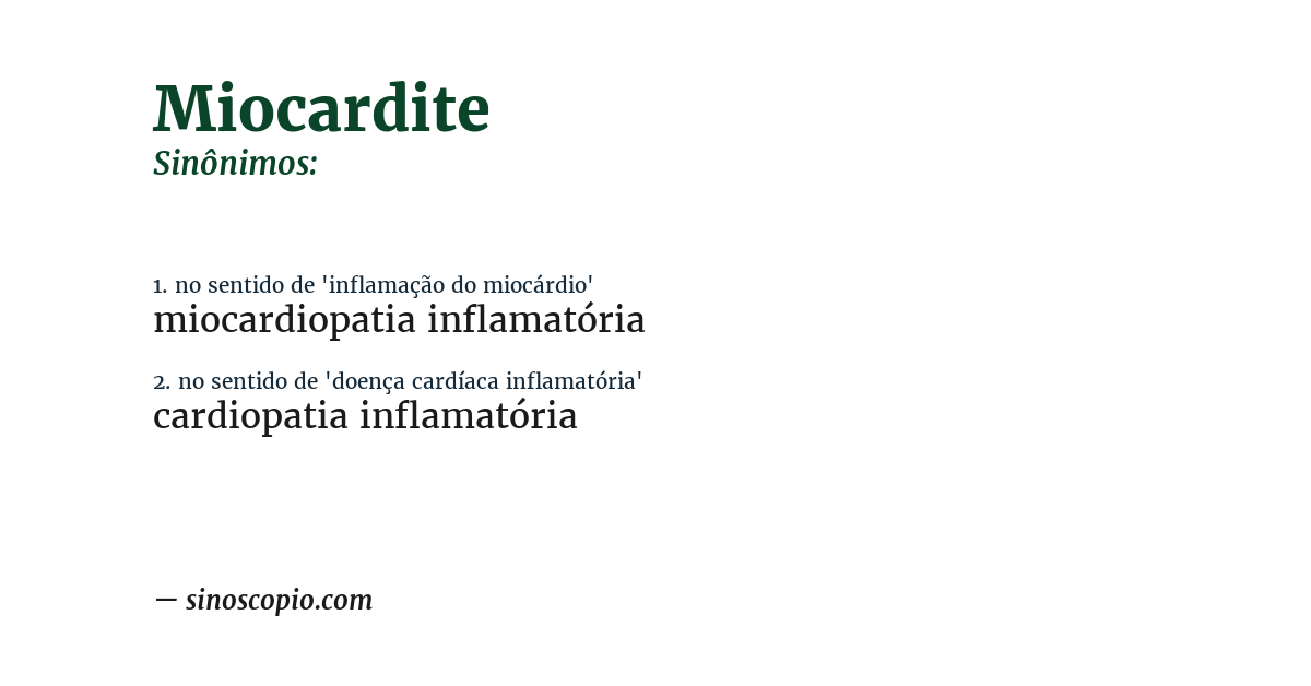 Sinônimo de miocardite