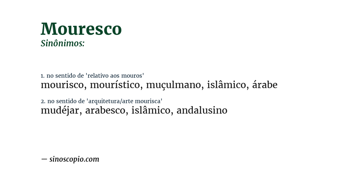 Sinônimo de mouresco