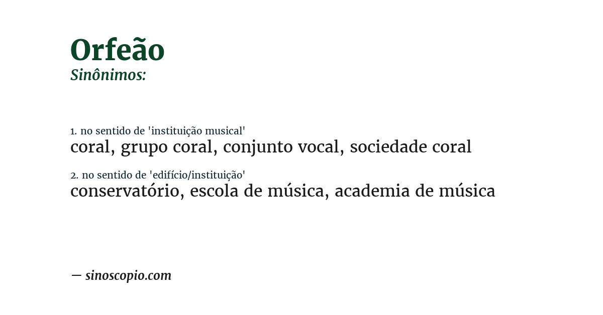 Sinônimo de orfeão