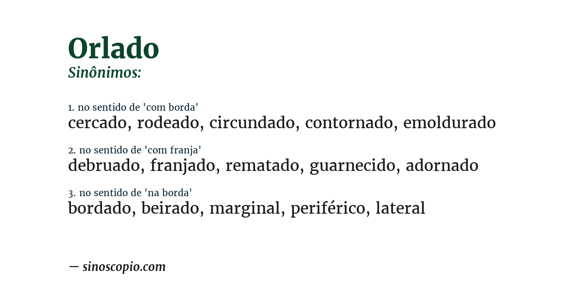 Sinônimo de orlado