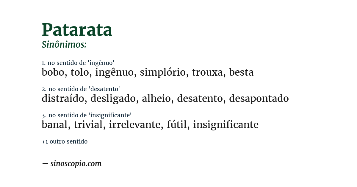 Sinônimo de patarata