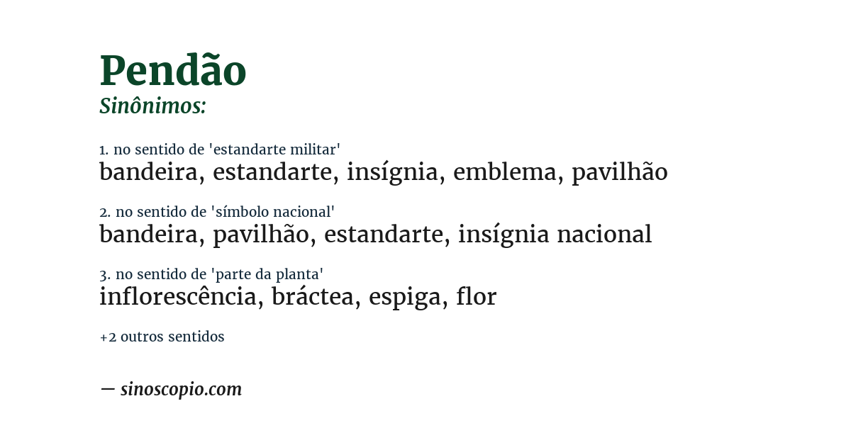 Sinônimo de pendão