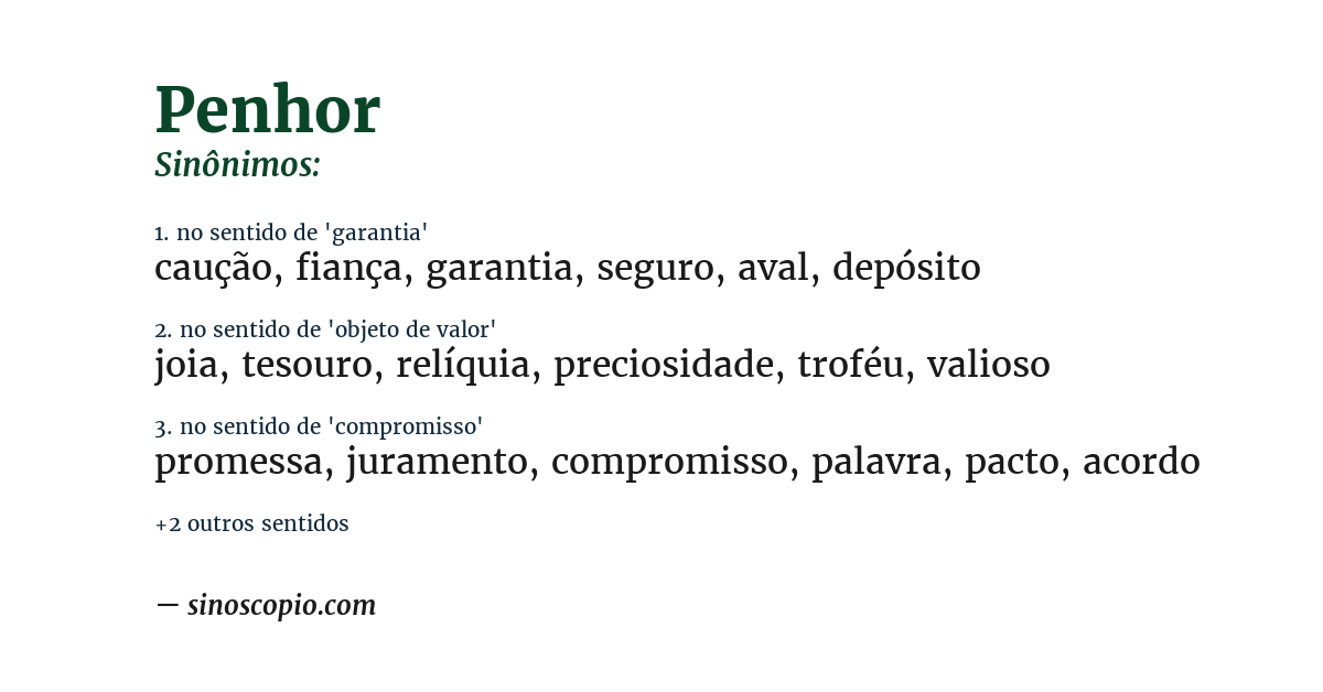 Sinônimo de penhor