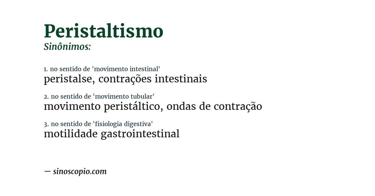 Sinônimo de peristaltismo