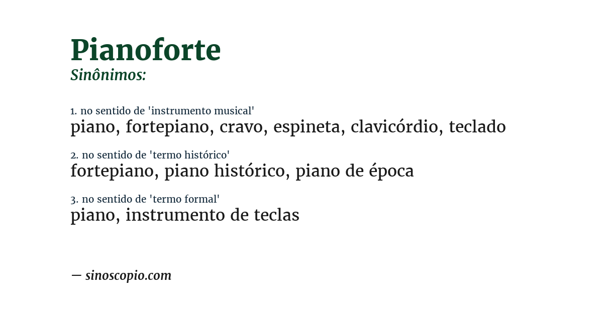 Sinônimo de pianoforte