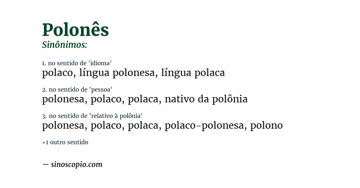 Sinônimo de polonês