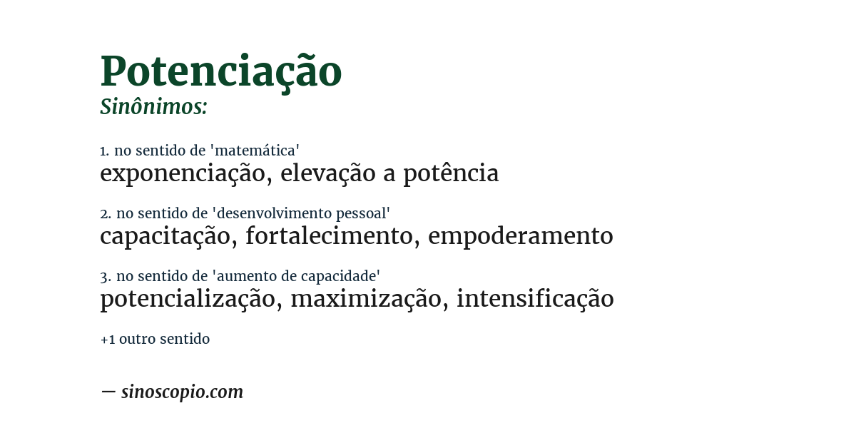 Sinônimo de potenciação