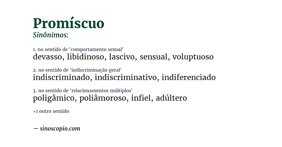 Sinônimo de promíscuo