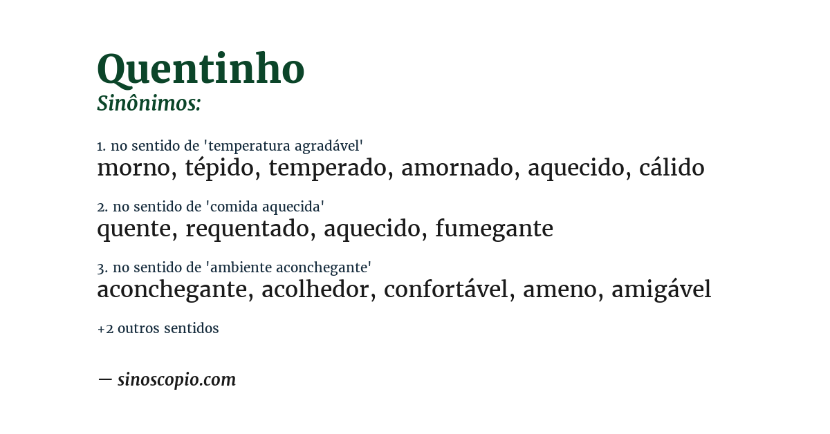 Sinônimo de quentinho