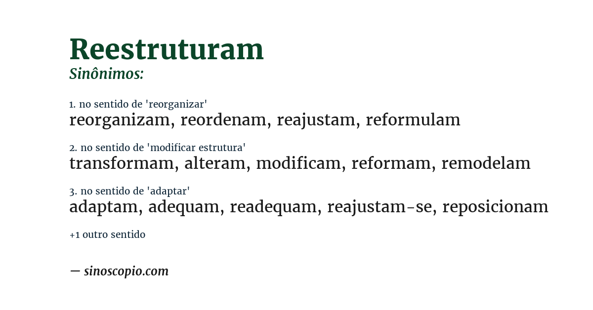 Sinônimo de reestruturam