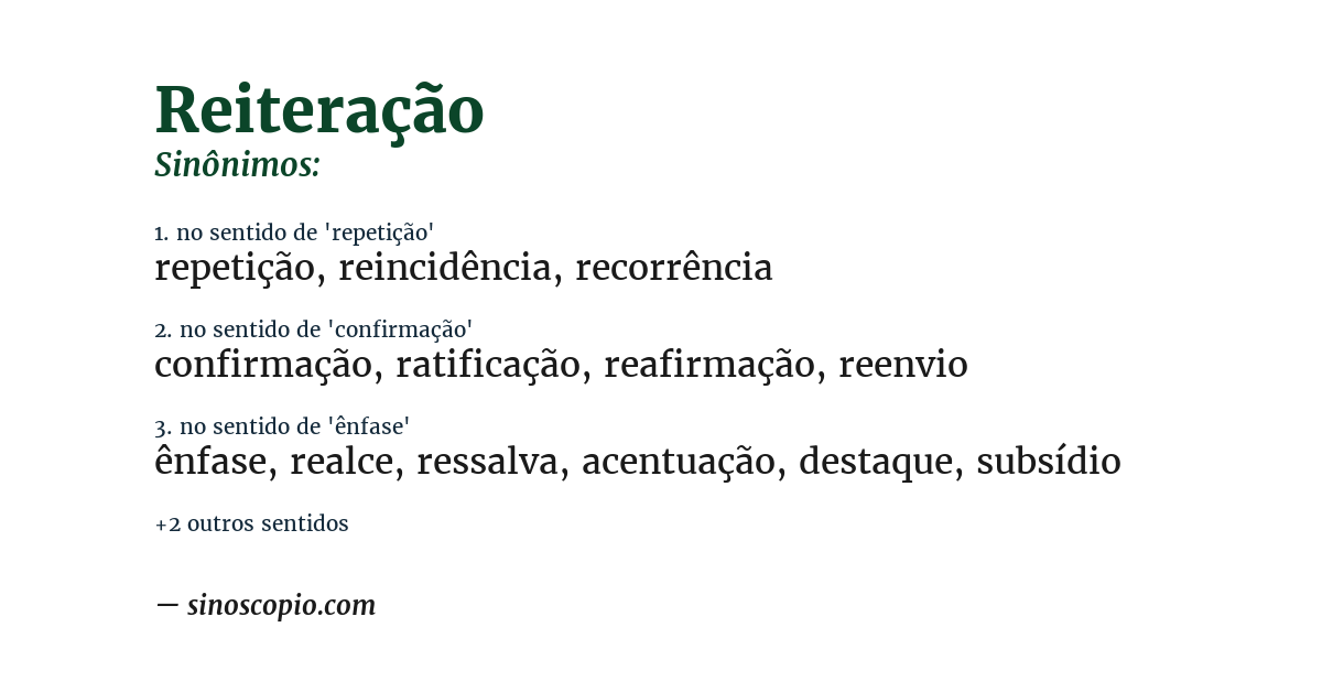 Sinônimo de reiteração