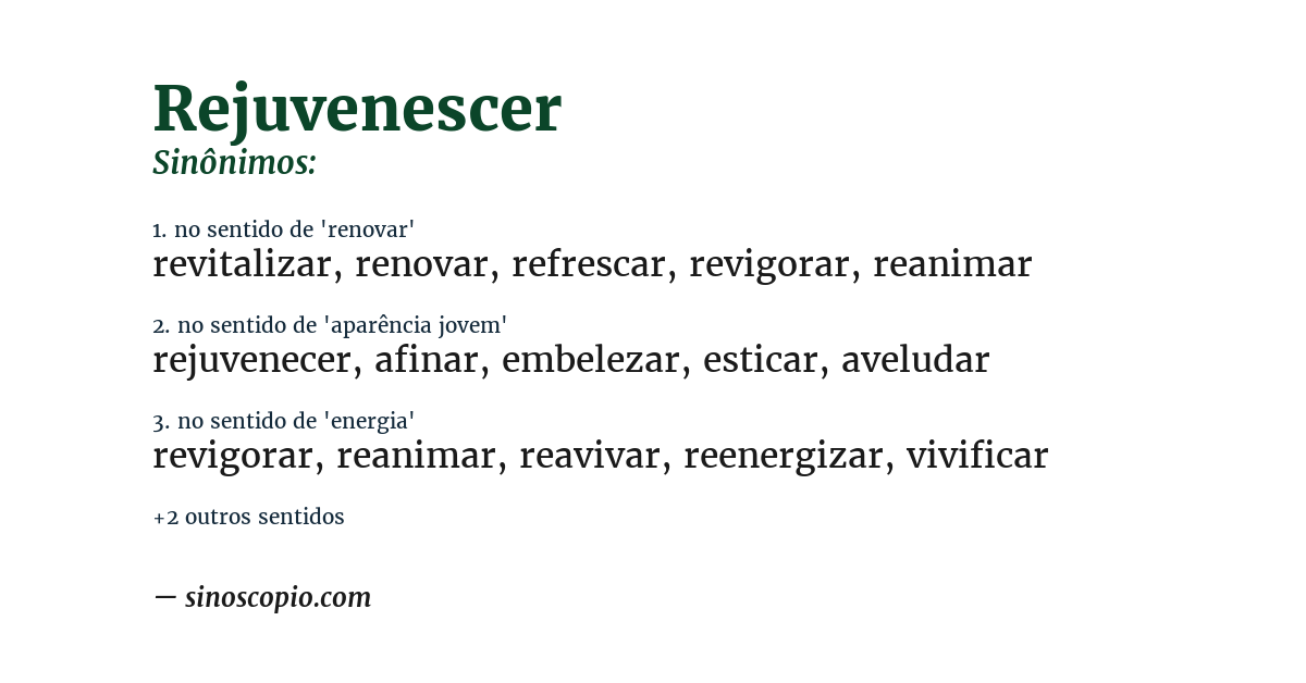 Sinônimo de rejuvenescer