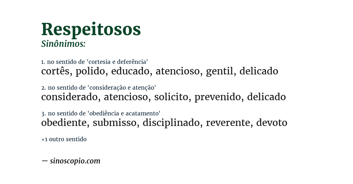 Sinônimo de respeitosos