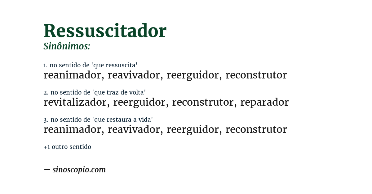 Sinônimo de ressuscitador
