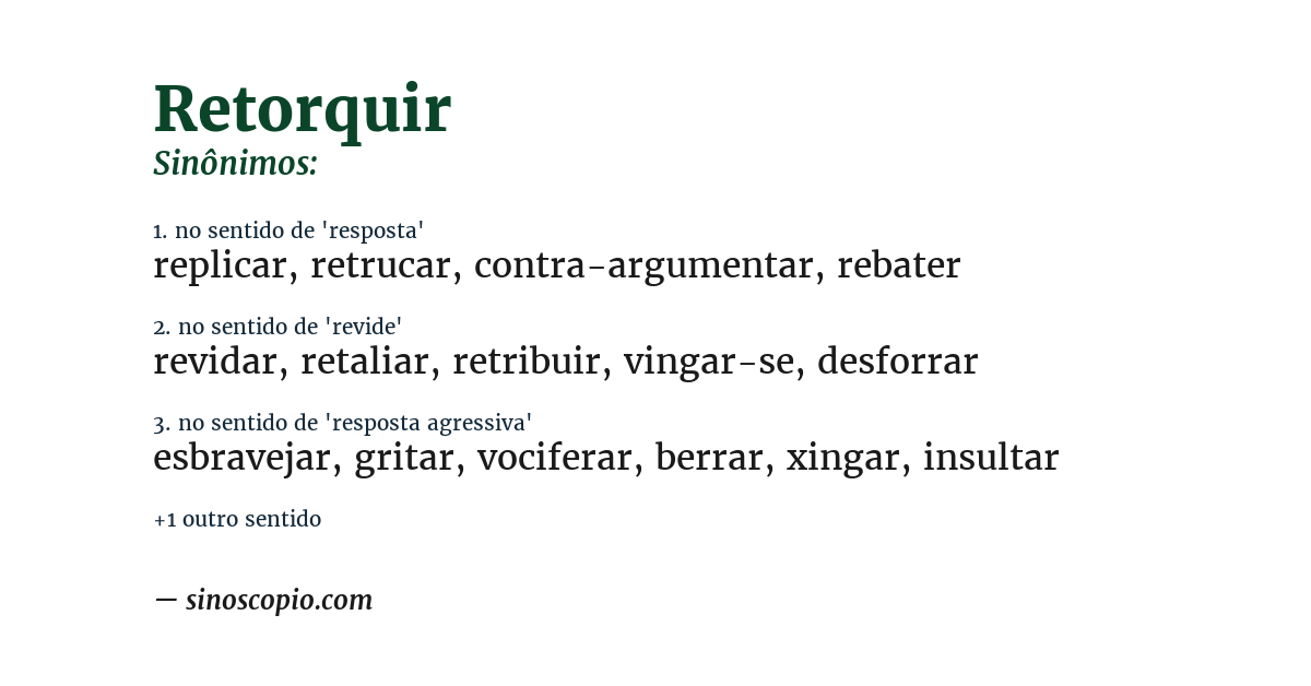 Sinônimo de retorquir