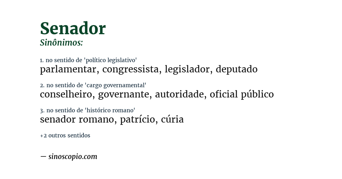 Sinônimo de senador