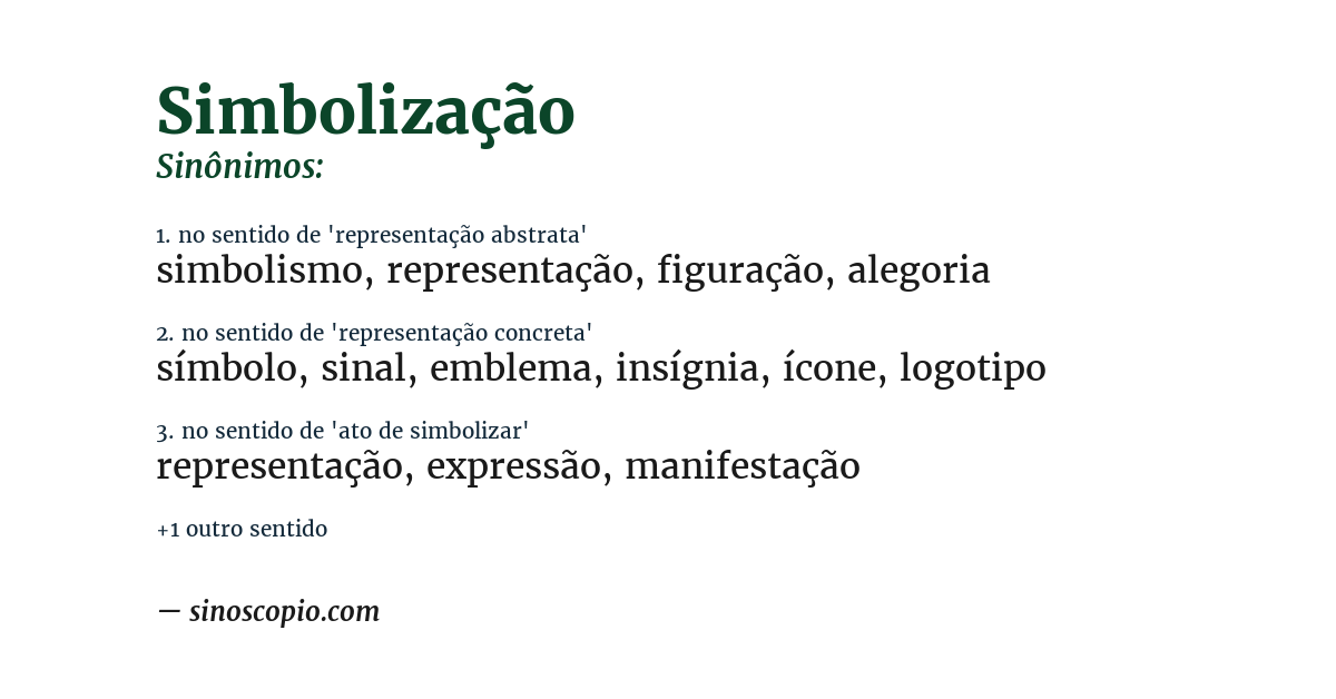 Sinônimo de simbolização
