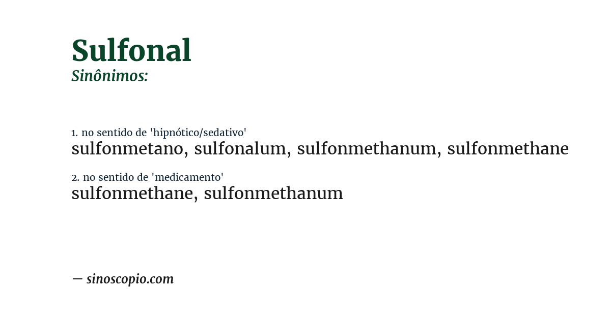 Sinônimo de sulfonal