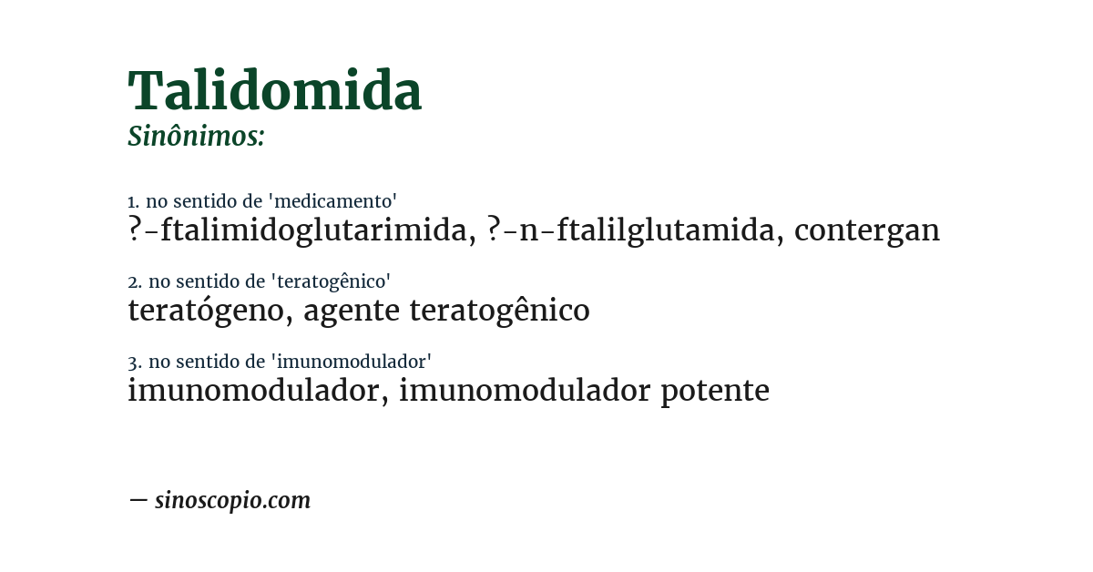 Sinônimo de talidomida