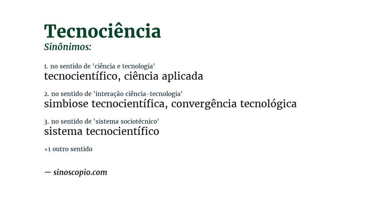 Sinônimo de tecnociência