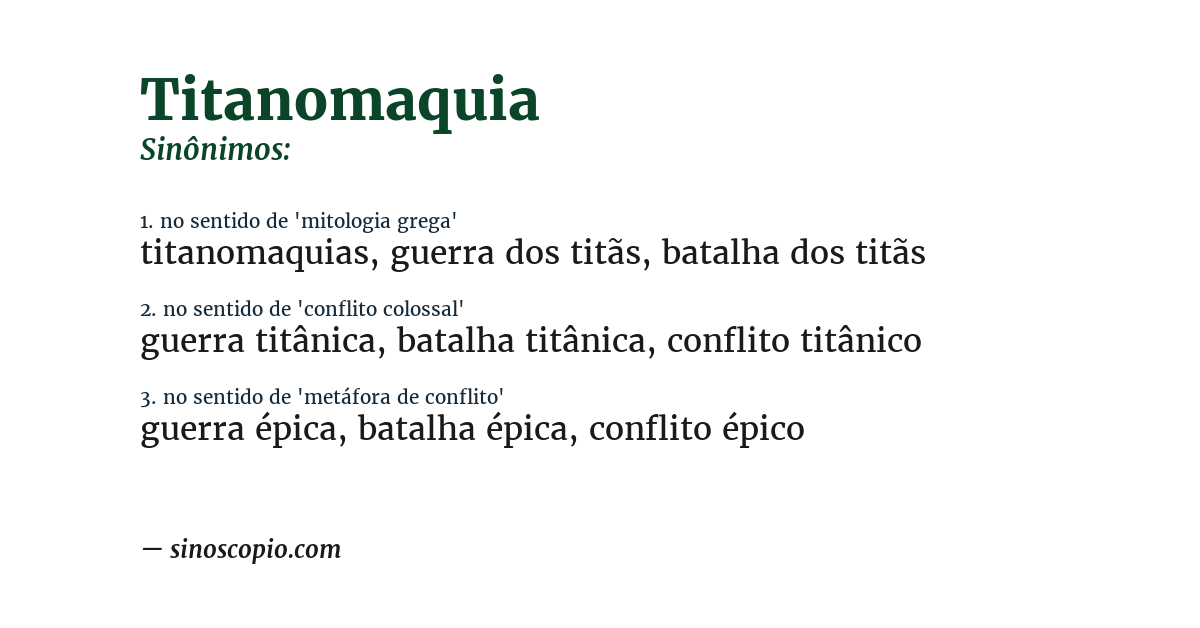 Sinônimo de titanomaquia