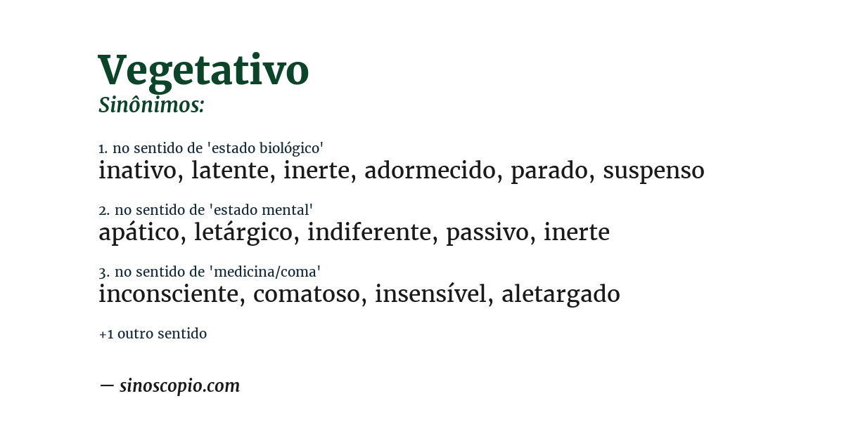 Sinônimo de vegetativo