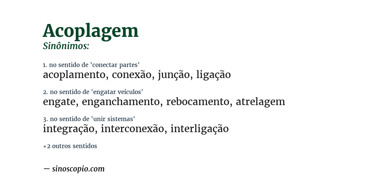 Sinônimo de acoplagem