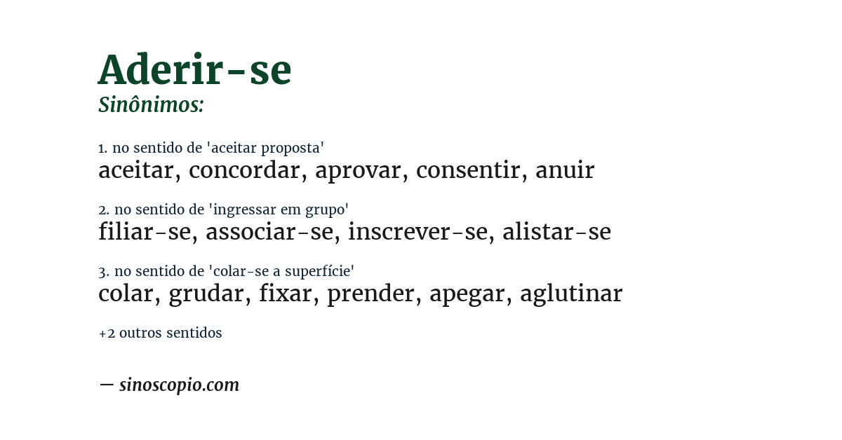 Sinônimo de aderir-se
