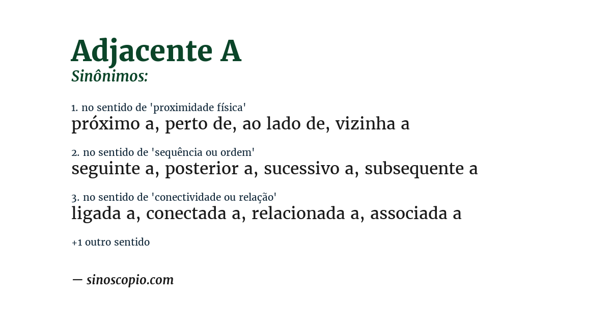 Sinônimo de adjacente a