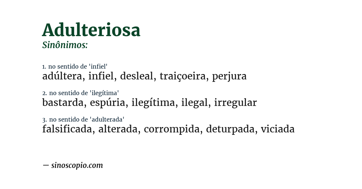 Sinônimo de adulteriosa