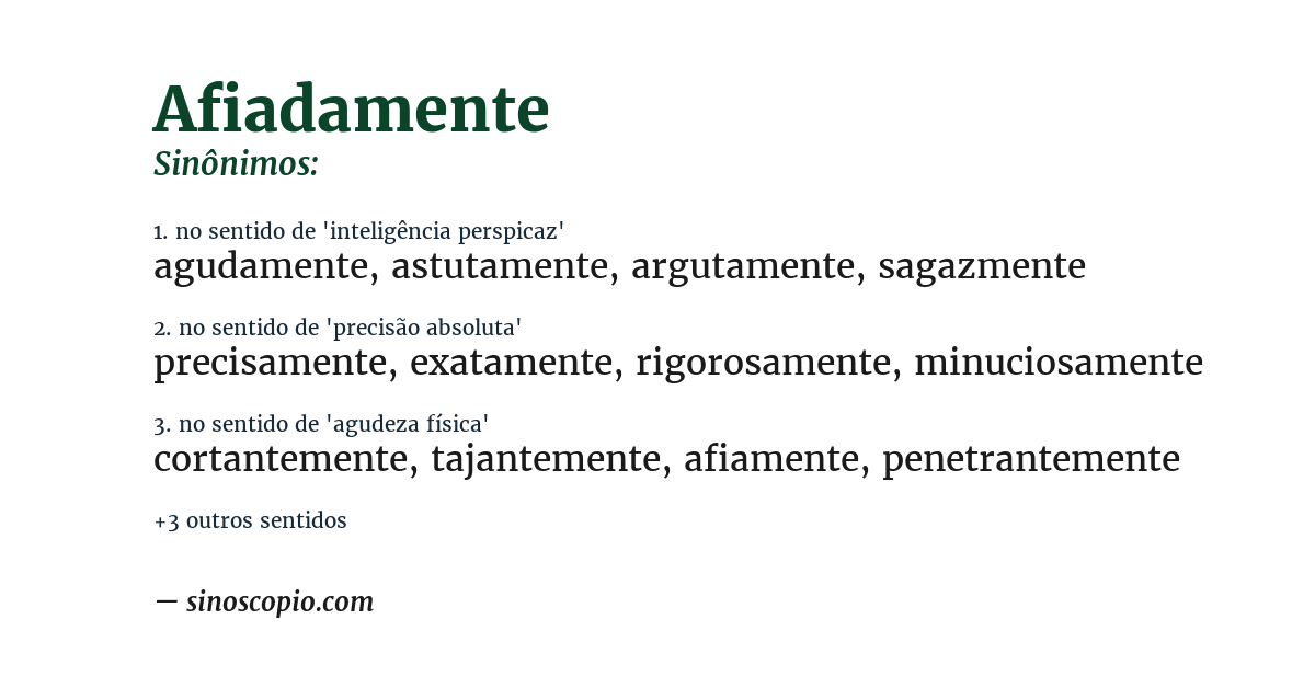 Sinônimo de afiadamente