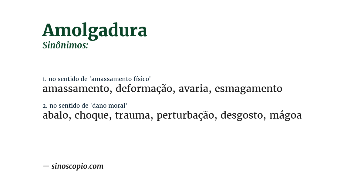 Sinônimo de amolgadura