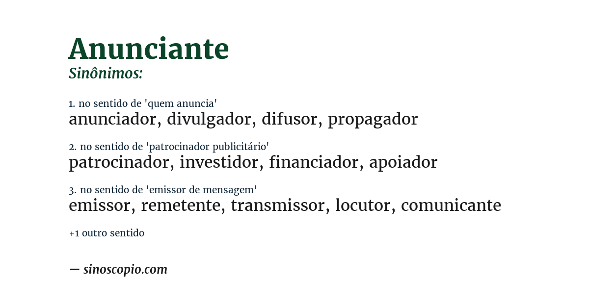 Sinônimo de anunciante