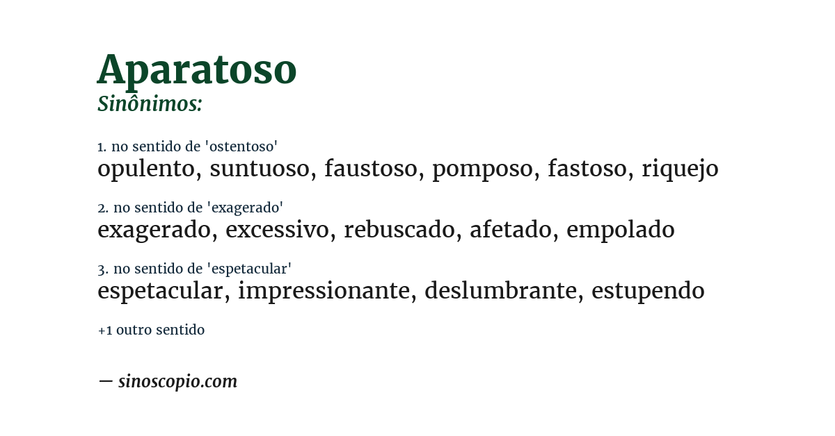 Sinônimo de aparatoso